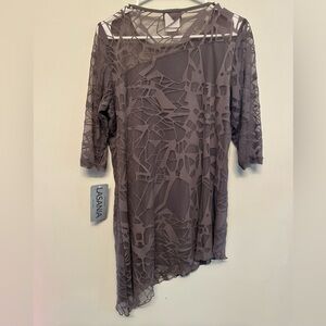 NWT Lasania Asymmetrical Gray Dress Size 6